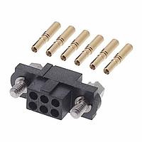 Harwin M80-4610605 Receptacle Housing 3+3 POS FEM +J/S SM BORE GOLD