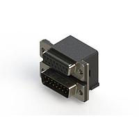 EDAC 664-015-364-004 Dual Port D-Sub Connectors Right-angle Dual Port D-Sub Connector