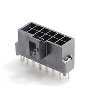 Molex 105312-1212 Shrouded NanoFit Hdr Vt 12Ckt DR SldrClip Blk 15Au