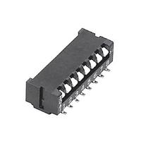 Nidec Components CFP-0412MC DIP Switches Piano DIP Switch, OFF-ON(down) 4 Position, Convex Actuator 100mA @ 6V DC Straight PC Terminals, Magazine 36 pc Packaging