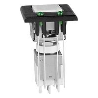 NKK Switches EB2085-B-J33AFF Sealed ON-ON WHITE CAP BLK BZL GRN LEDS SNAP-IN