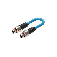 Lumberg Automation RP12M-MSSV8X-RP12M-MSSV8X-0552-0300 Sensor Cables / Actuator Cables M12 cordset, Push Pull, Rolling Stock, EN45545, X-FRNC/LSNH blue cable, shielded, male, straight, X-coded, 8-Pin, 4x2x0.25mm, twisted pairs, PoE+