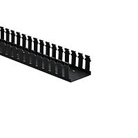 HellermannTyton 181-32016 Slotted Wall Wiring Duct Slotted Wall Wiring Duct, 3" x 2", Non-Adhesive, PVC, Black, 30ft/Box