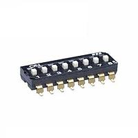 NKK Switches JS0208AP4-R DIP Switches 8 POS SLIDE DIP SMT 25mA TAPE-REEL