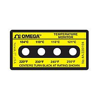 OMEGA 4A-A-220-30 Non-Reversible, Four point Horizontal Temperature Label (250 °F)