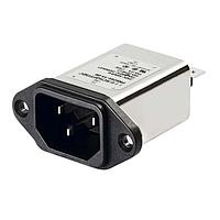 Schaffner FN9244S-6-06-20 Inlets IEC Inlet HP Filter 250VAC, 6A, Faston, Snap-in Vertical, 1.5-2.2mm panel