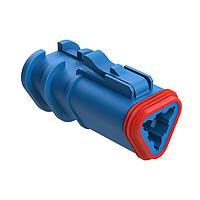 Amphenol SINE Systems AT06-3S-OMBLU 3-Way 3 Pin Overmold Plug Socket, BLUE