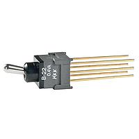 NKK Switches B22JW Subminiature antistatic toggles DPDT ON-ON .248 BAT EXTENDED PC .4VA