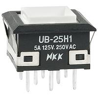 NKK Switches UB25KKW015F Pushbutton Switches SQ ON(ON) GREEN LED SOLDER LUG BODY ONLY