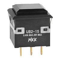NKK Switches UB215KKG01N-5A Sealed ON(ON) SNPIN .4VA BEVELED BLACK CAP