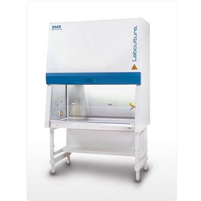 Inspection work on a biosafety cabinet in a laboratory environment