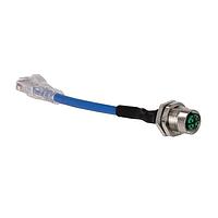 Stewart Connector BM-MFAR040N Cat 6a, Cat 6 M12 X-Code Female Jack to RJ45 Plug Cat6 Cable Assembly 4 inch