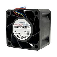 Wakefield Thermal DS0402812W2B-BT0 Tubeaxial DC Server Fan, 40x40x28mm, 12VDC, 41.2CFM, 4.2A, 50.4W, 72.5dBA, 2 Ball, 4 Leads
