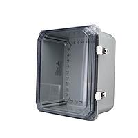 Bud Industries DPH-28714-C NEMA/IP Rated Clear hinged cover IP68 N6P PC Enlc with Adj. panel height (13.2 x 11.2 x 7.7)