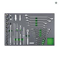 TOPTUL GED3515 3/8" & 1/2" DR. Flank Socket Wrench Set (35 pcs)