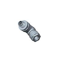 Amphenol LTW M12D-04BMMC-SR7001 Standard Circular Connector M12 Circular Metric Connector, D Code, Metal, 4A, 04 pins, Male Connector, Male Contact, Right Angle, Screw Thread, Crimp, Field Installable, F4.0 - F8.0mm, IP67 Mated