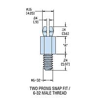 Heyco 10692F Threaded Support, Male HSCBS1-632-06 V-0 NATURAL