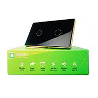 HUNONIC HNLUX02CD BLE Luxury Touch Switch 2 Rectangular Button (Black)