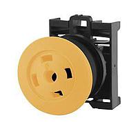 Eaton M22S-DRP-Y-X Pushbutton Operators MTN MUSHROOM PB YEL BUTTONLESS