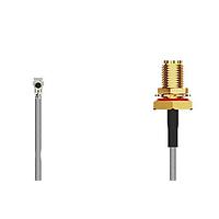 GCT (Global Connector Technology) CAB417RF-0200-A-1 RF Cable Assemblies I-Pex MHF 4L Lck RA Plug2SMA STRJck R Mt, IP67/68, 6GHz,0200mm, 1.37mm blk