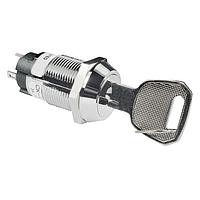 NKK Switches CKL12BFW01-006 Keylock Switches 19MM ON-ON RMVE 1POS FLAT KEY#006 3A LUG