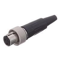 Amphenol Audio AG3FL Miniature XLR Connector 3 Pole Mini XLR Cable Connector G Type Female Stamped Contacts Nickel Finish