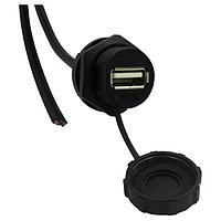 Stewart Connector 67U2BD-003-K USB 2.0 IP67 USB 2.0 Type A Female to Free End  3FT