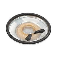 Same Sky (formerly CUI Devices) CLS0501M Electromagnetic speaker, 50 mm round, 9 mm deep, PET, Nd-Fe-B, 200 mW, 8 ohm, 550 Hz, 152 mm wire leads