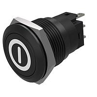 EAO 82-5951.1000.B001 Anti-Vandal Pushbutton, Momentary, 19mm, Alu Black, Flush, no LED,Solder Terminals, On/Off