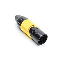 Amphenol Audio AX5MB4M Connectors 5P PIN M PLUG BLK W YLW MRK SLEEVE