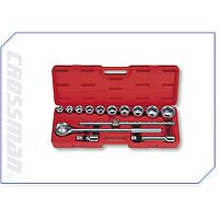 Crossman 99-072 14 Pcs. 3/4 inch Drive Metric Socket Set ( 10 drive sockets 6 point 22-50 mm, 4 drives)