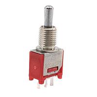 E-Switch 200MSP3T2B1M2QE Toggle Switches TOGGLE, 3A 120VAC/28VDC, SPDT On-Off-On, Panel Mount PC Pin