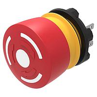 EAO 84-5330.0020 Safety Switches E-Stop Pushbutton, 1NC+1NO, non illuminated, solder/plug-in, green indication ring