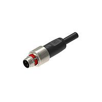 Lumberg Automation PP12M-MSSV4A-0288-0300 Sensor Cables / Actuator Cables M12 pigtail, Push Pull, sensor cable, PUR black cable, shielded, male, straight, A-coded, 4-Pin, 4x0.34mm