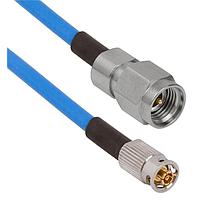 Amphenol SV Microwave FQSMPM-085-MS292-180 RF Cable Assemblies SMPM F QB to 2.92mm STR M 18"Cable