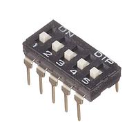 APEM NDI05H DIP Switches 5pos 0.025A 24VDC 1/2 Pitch