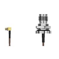 GCT (Global Connector Technology) CAB438RF-0100-A-1 RF Cable Assemblies MMCX RAd plug2Isolated TNC BH R Mt wO-ring 100mm Wshr-Nut RG178 Brwn