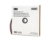 3M Electronic Specialty 7000118340 Flat Cables 3M Utility Cloth Roll 211K, 180 J-weight, 1 in x 50 yd, Full-flex, 5ea/Case