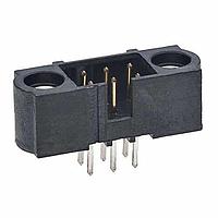 Harwin M80-5000642 Shrouded 3+3 POS VERT MALE 3mm TAIL W/JS TIN