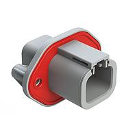 Amphenol SINE Systems ATP04-4P-PM08G 4-Way 4 Pin Rcpt Screw Pnl Mnt W/Gasket Gry