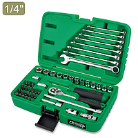 TOPTUL GCAI4901 1/4" DR. Flank Socket Wrench Set (49 pcs; 6PT)