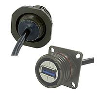 Amphenol Socapex USB3FTV2SB05GAOPEN USB 3.0 Sq Flng Recpt Potted Open OD Cad