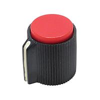 Shin Chin RN-118F-BR/6.4 Pointer/Selector Indicator Lined Knob Red