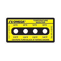 OMEGA 4A-A-110-30 Non-Reversible, Four point Horizontal Temperature Label (140 °F)