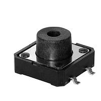 Same Sky (formerly CUI Devices) TS16-1212-95-BK-260-SMT-TR Tactile Switch 12 x 12 mm 9.5 mm Actuactor Height 260gf Black Surface Mount TR SPST