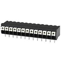 Same Sky (formerly CUI Devices) TBLH10-350-13BK Fixed Terminal Blocks Terminal block, screwless, High Temp, 3.5, Horizontal, 13, Black w Gray Button