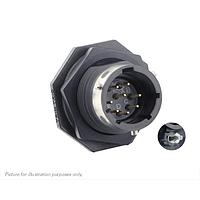 Eaton Souriau-Sunbank UTGX712D8PY32 Receptacles Jam nut receptacle & hold down clips,without backshell, with 8 male PCB contacts, IP68/69K in unmated conditions, keying Y