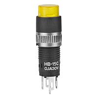 NKK Switches HB15CKW01-5D-DB Subminiature SPDT ON-(ON) RND AMB