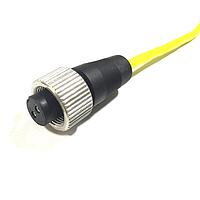 Amphenol Wilcoxon R6W-0-J9T2A- 16 Sensor Cables / Actuator Cables Cable Assy - Twisted pair, braided shield, yellow Teflon jacket with MIL-C-5015, 2 socket, IP 67, molded assembly, not field instalable connector on one end and Blunt cut on the other end.
