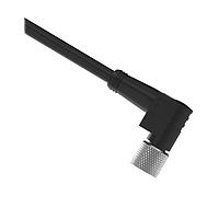 Banner Engineering PKW4MS-2 Sensor Cables / Actuator Cables Cordset: Single Ended M8; 4-pin Right-Angle Female; 2 m (6.56 ft) 4x26 Shielded Black PVC Jacket; Nickel-Plated Brass Coupling Nut